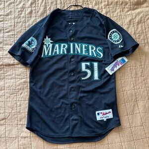 Majestic 30th Anniversary Seattle Mariners Ichiro Size 44 Black Jersey NWT